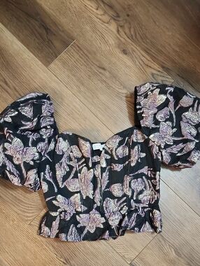 Astr Puff Sleeve Corset Top